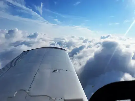 View of the sky from an airplane window